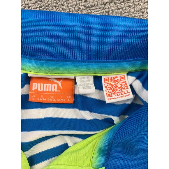 Puma Men's Short Sleeve Golf Polo Shirt Size Small Blue Yellow Athletic - Picture 3 of 8